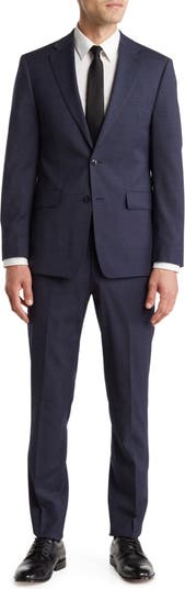 CALVIN KLEIN COLLECTION Dark Blue Wool Blend Slim Fit Suit | Nordstromrack