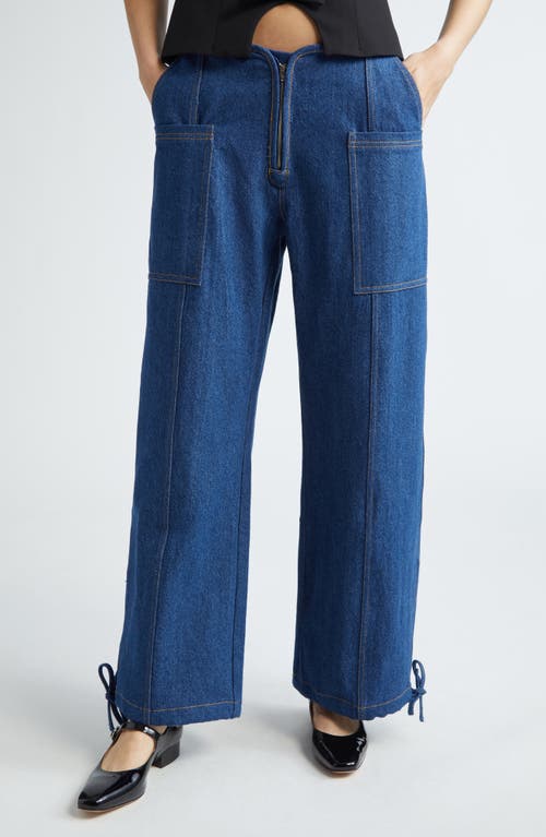 Tifosi Drawstring Cuff Cargo Jeans in Indigo