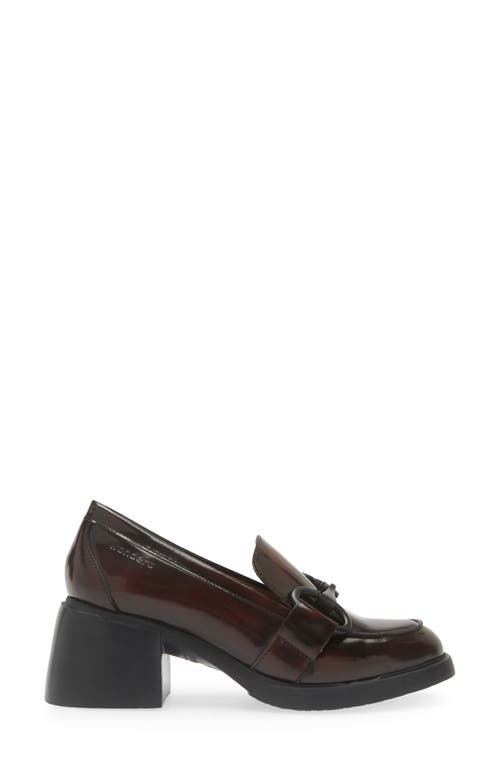 Wonders Block Heel Bit Loafer In Regata Vino