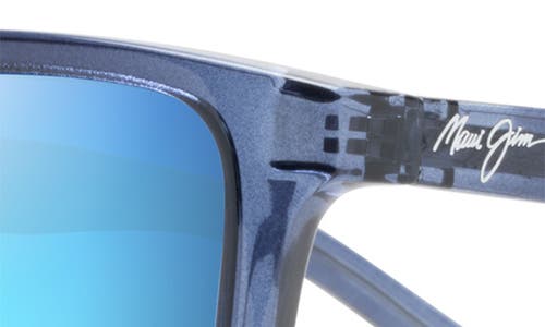 Maui Jim Cruzem 57mm Polarizedplus2® Rectangular Sunglasses In Dark Blue/blue Hawaii