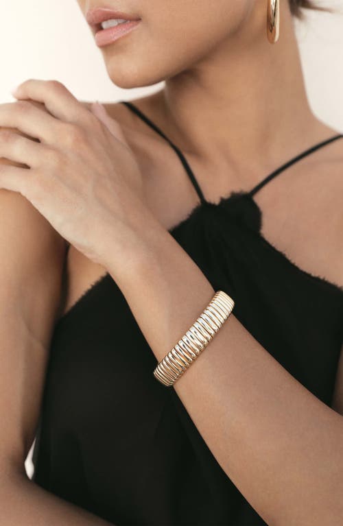 Shop Ettika Your Essential Flex Cuff Bracelet In Gold