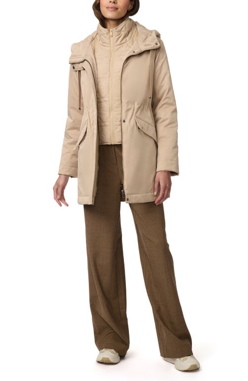 Shop Bernardo Recycled Polyester Jacket With Removable Quilted Bib In Light Beige