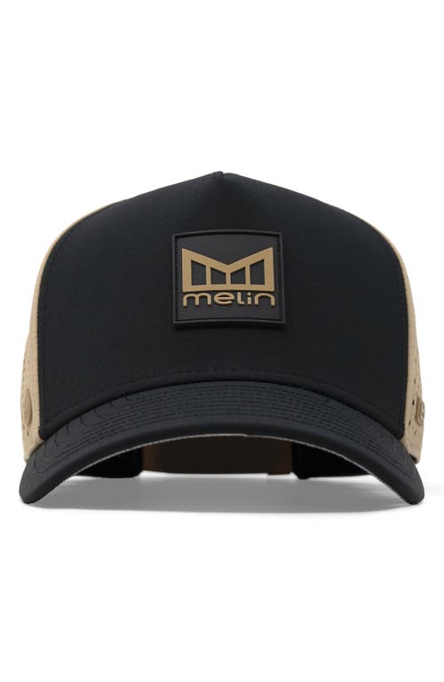 Shop Melin Odyssey Stacked Hydro Performance Snapback Hat In Dark Khaki/black