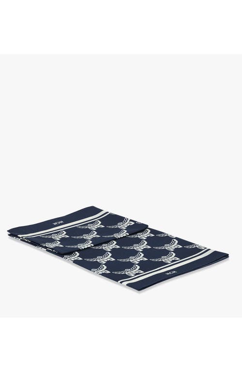 Mcm Lauretos Monogram Bandana Scarf In Navy