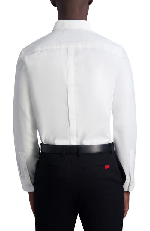 Shop Karl Lagerfeld Paris Jacquard Hexagon Slim Fit Dress Shirt In White