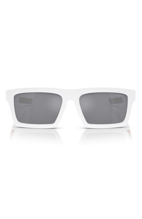 Shop Prada Sport 58mm Square Sunglasses In White/black