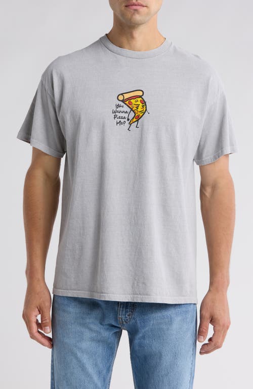 Wanna Pizza Me Graphic T-Shirt in Light Grey