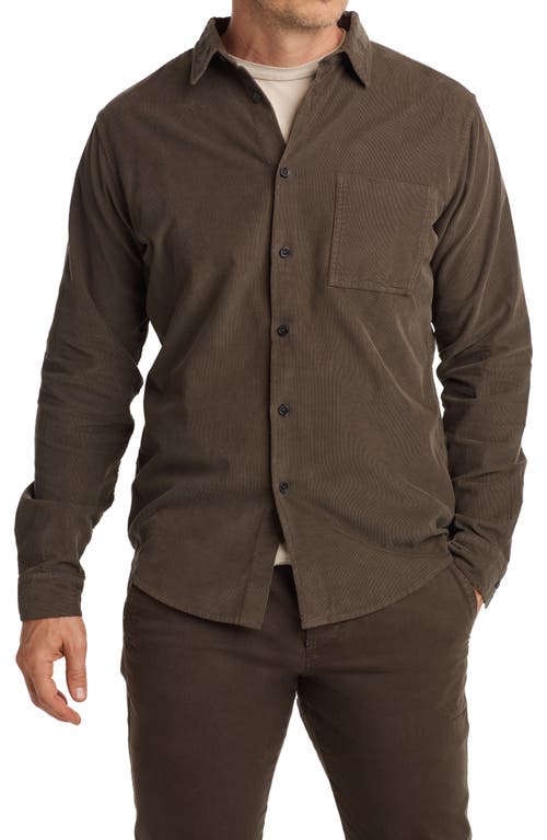 Nobel Fine Wale Corduroy Button-Up Shirt in Olive