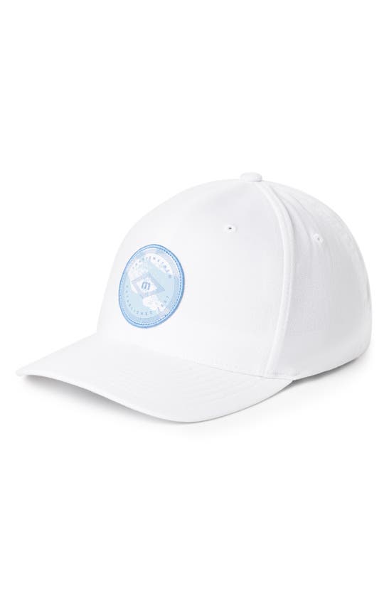 Shop Travis Mathew Grab The Rail Snapback Baseball Cap In White