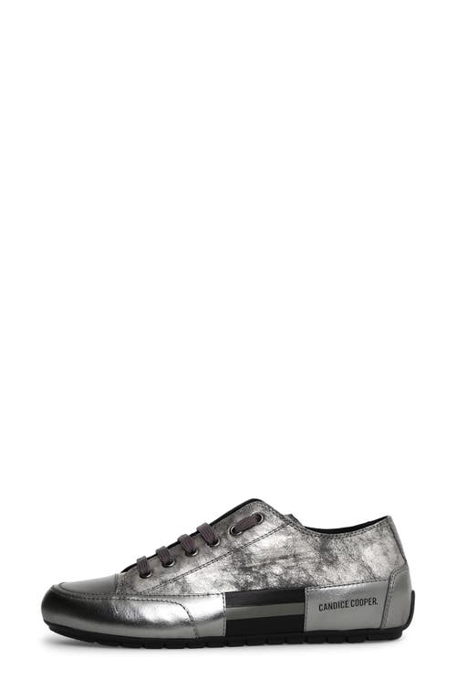 Shop Candice Cooper Rock Patch Metallic Sneaker In Gun Metal