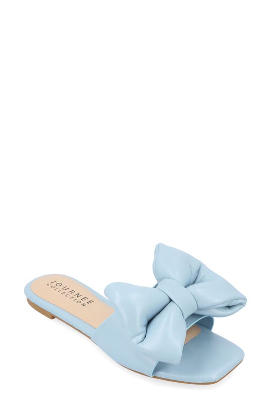 Journee Collection Tru Comfort Foam Fayre Bow Flat In Blue