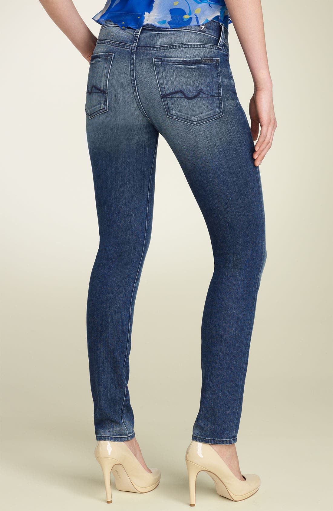 7 For All Mankind® 'Roxanne' High Waist Skinny Stretch Jeans (Toluca