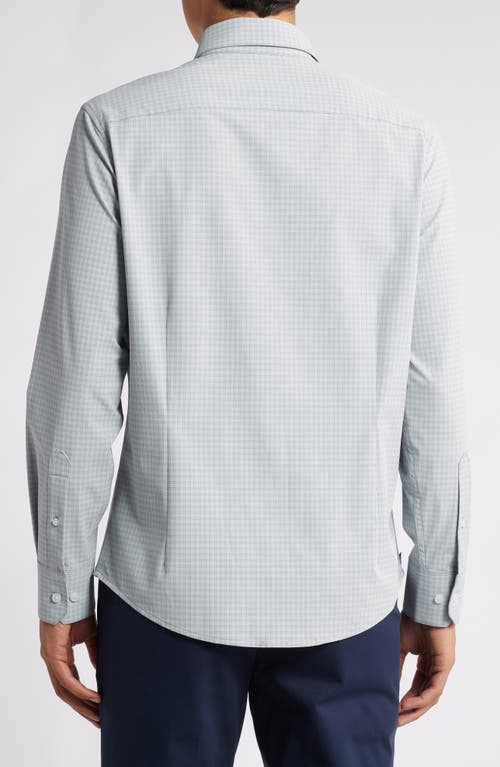 Mizzen + Main Mizzen+main Leeward Trim Fit Microplaid Performance Button-up Shirt In Aluminum Joel Plaid