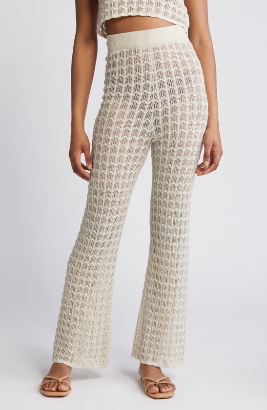 Shop Rip Curl Santorini Sun Pointelle Stitch Sweater Pants In Shell