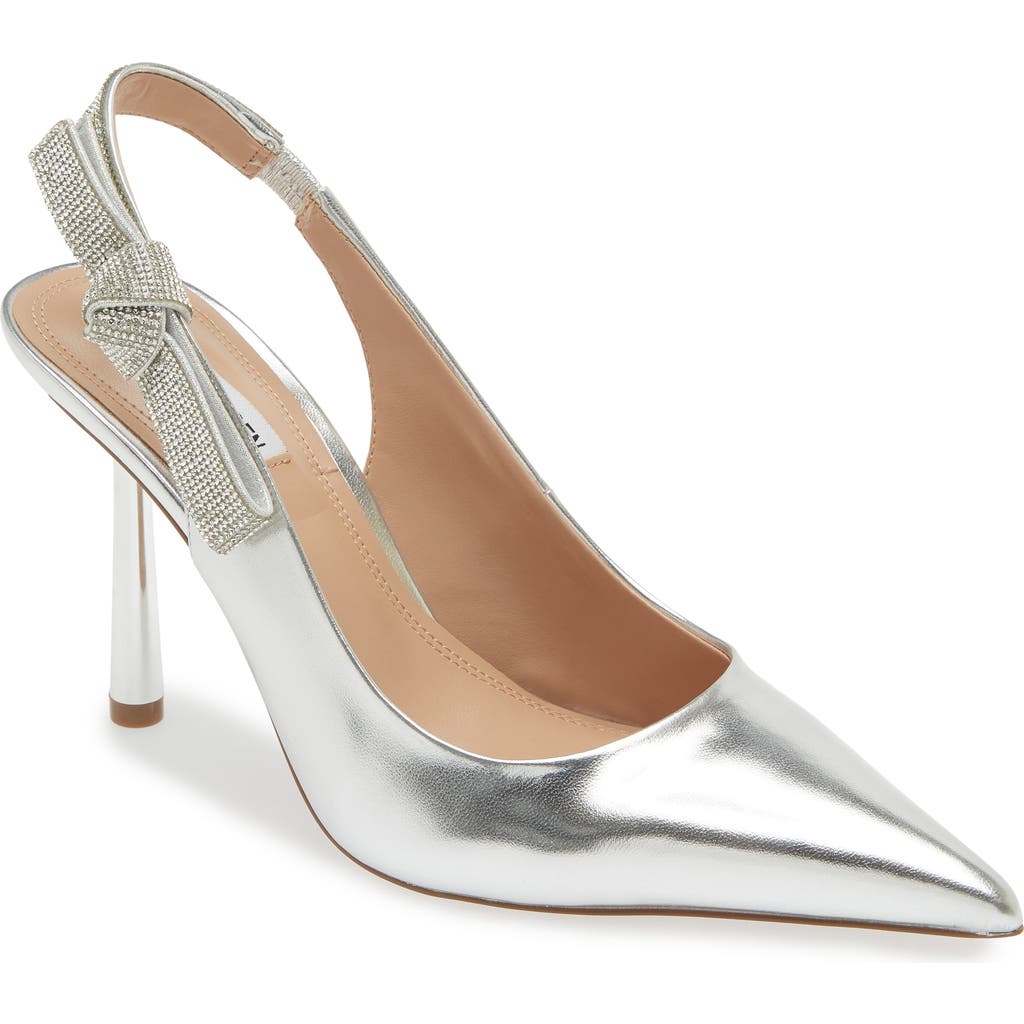 Steve Madden Stefani Metallic Slingback Pump In Silver