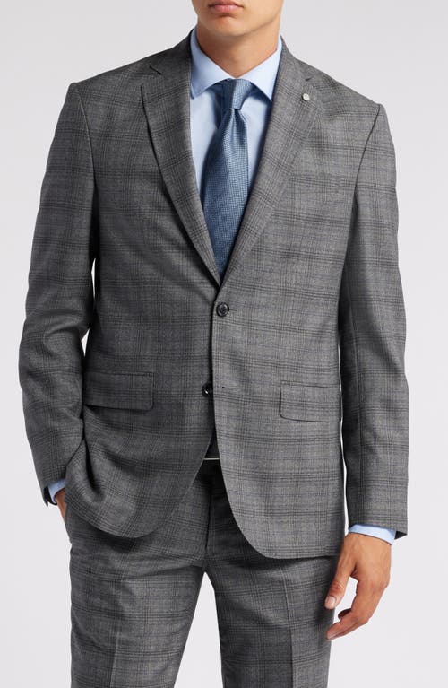 Shop Ted Baker London Karl Slim Fit Deco Plaid Wool Suit In Mid Grey