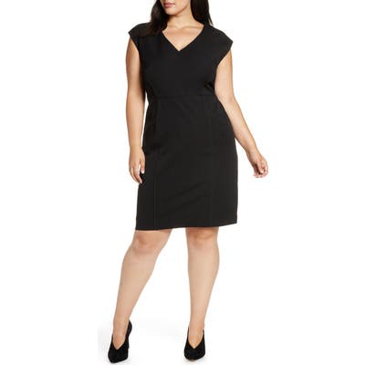 Plus Size Eloquii Premier Stretch Sleeveless Sheath Dress, Black