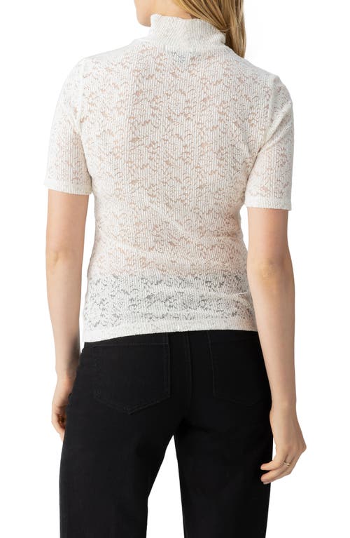 Shop Sanctuary Embroidered Lace Mock Neck Top In Chalk