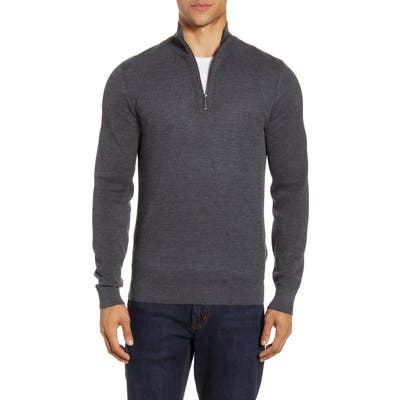 Brax Steffen Quarter Zip Wool Pullover, Grey