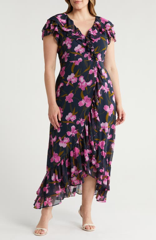 Chelsea28 Foliage Print Ruffle Faux Wrap Dress at Nordstrom,