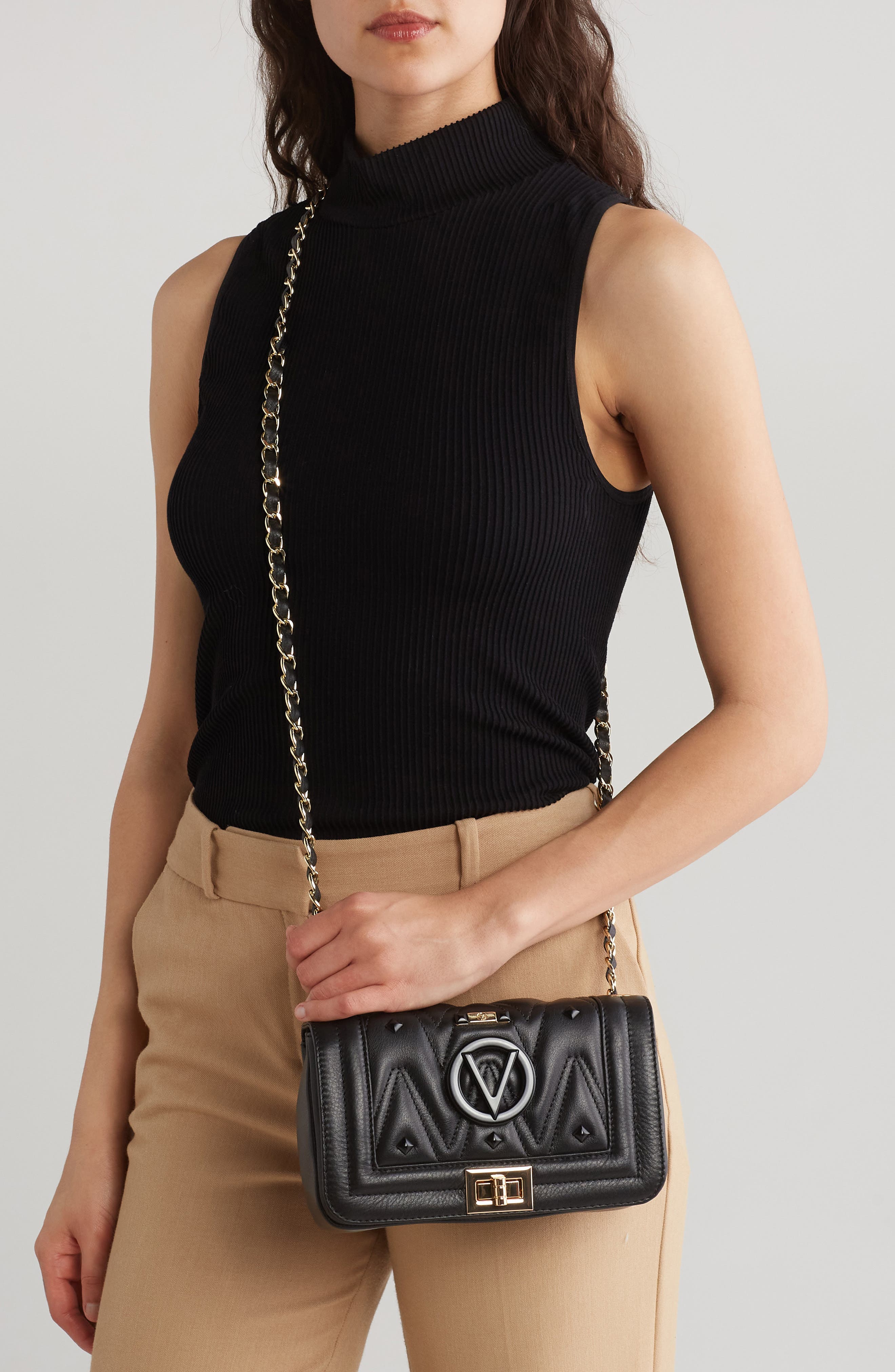 VALENTINO BY MARIO VALENTINO Beatriz Diamond Stud Quilt Crossbody Bag