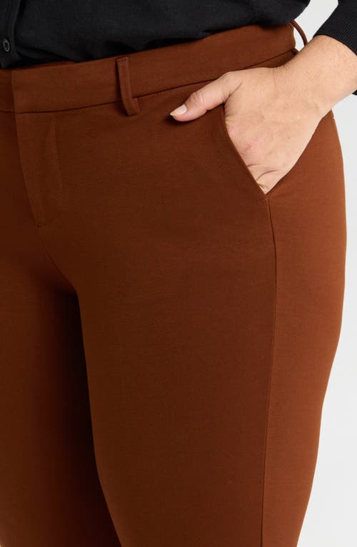 Shop Liverpool Kelsey Ponte Knit Trousers In Rich Mahogany