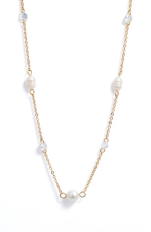 Shop Nordstrom Demi Fine Freshwater Pearl Station Necklace In 14k Gold Plated