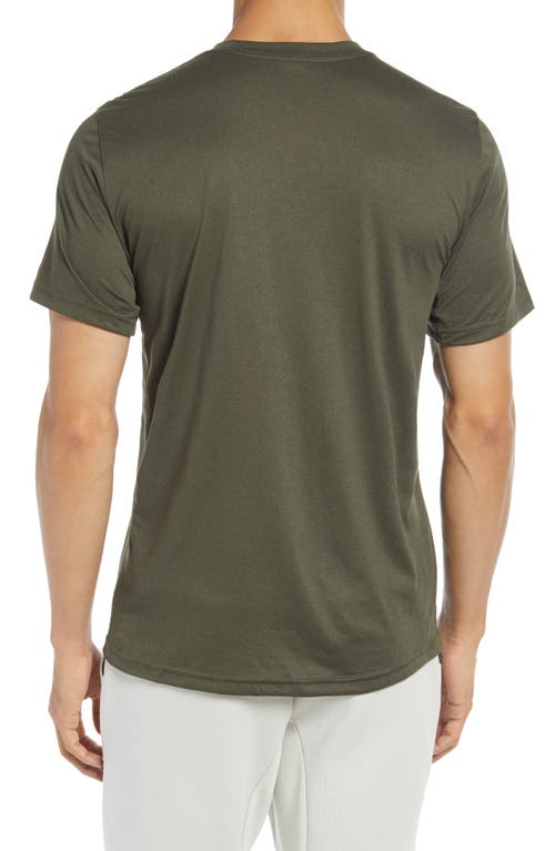 Shop Nike Legend 2.0 Dri-fit Graphic T-shirt In Cargo Khaki/matte Silver