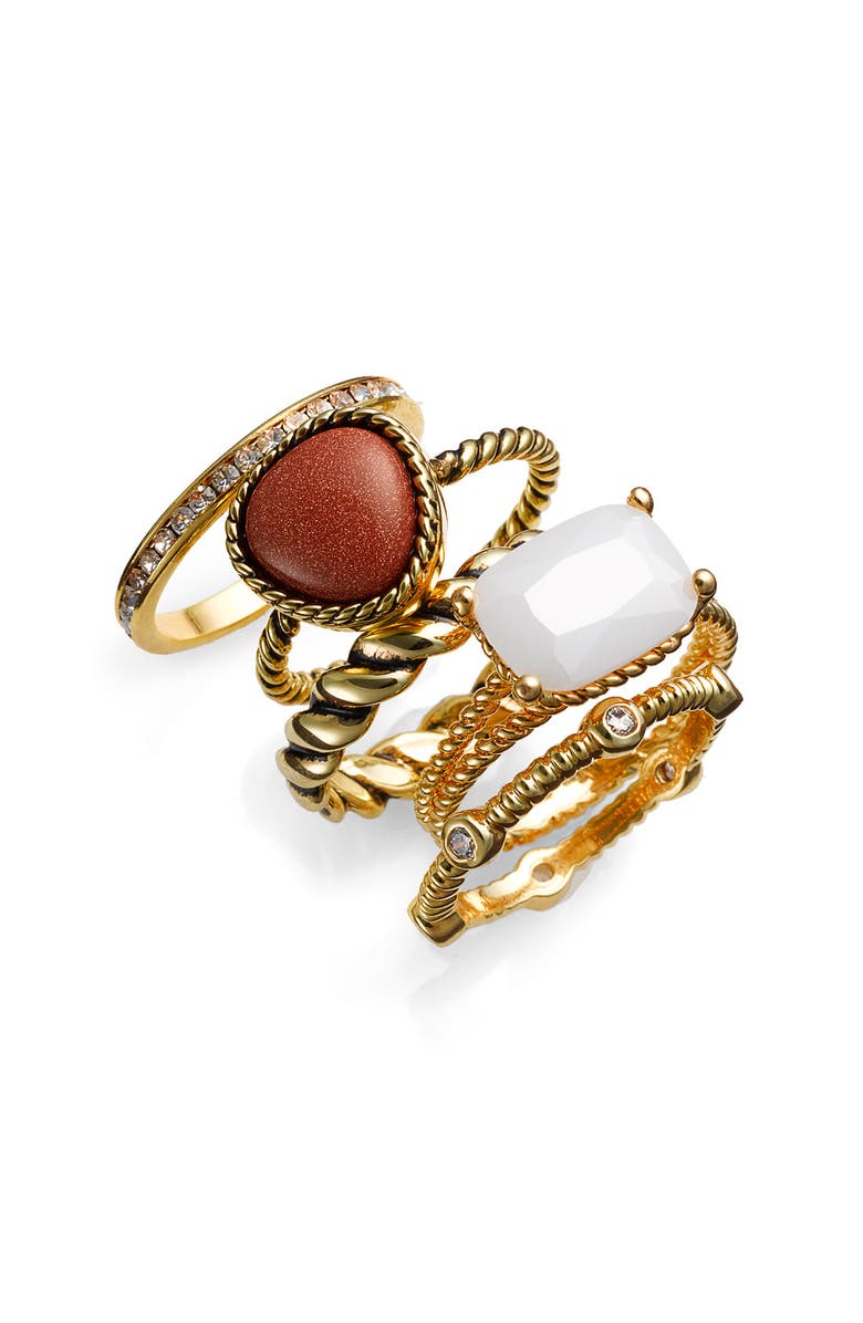 Ariella Collection Mixed Stackable Rings Set Of 5 Nordstrom