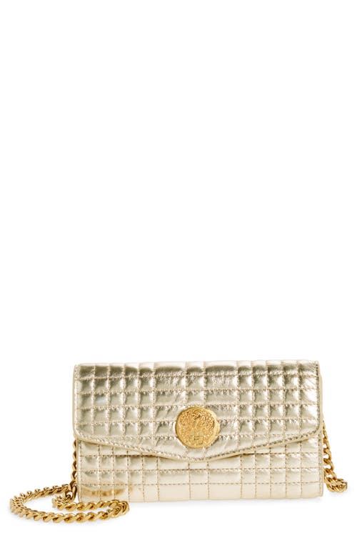 Shop Vince Camuto Barn Quilted Leather Wallet On A Chain In White Gold