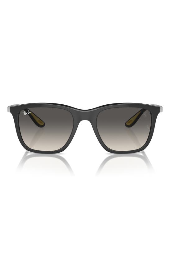 Shop Ray Ban Ray-ban X Scuderia Ferrari 54mm Gradient Square Sunglasses In Grey