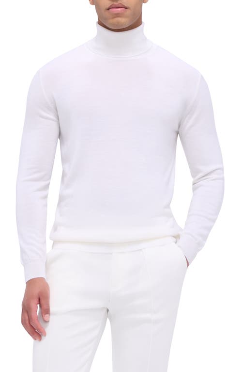 Bugatchi Sawyer Merino Wool Turtleneck Sweater In White