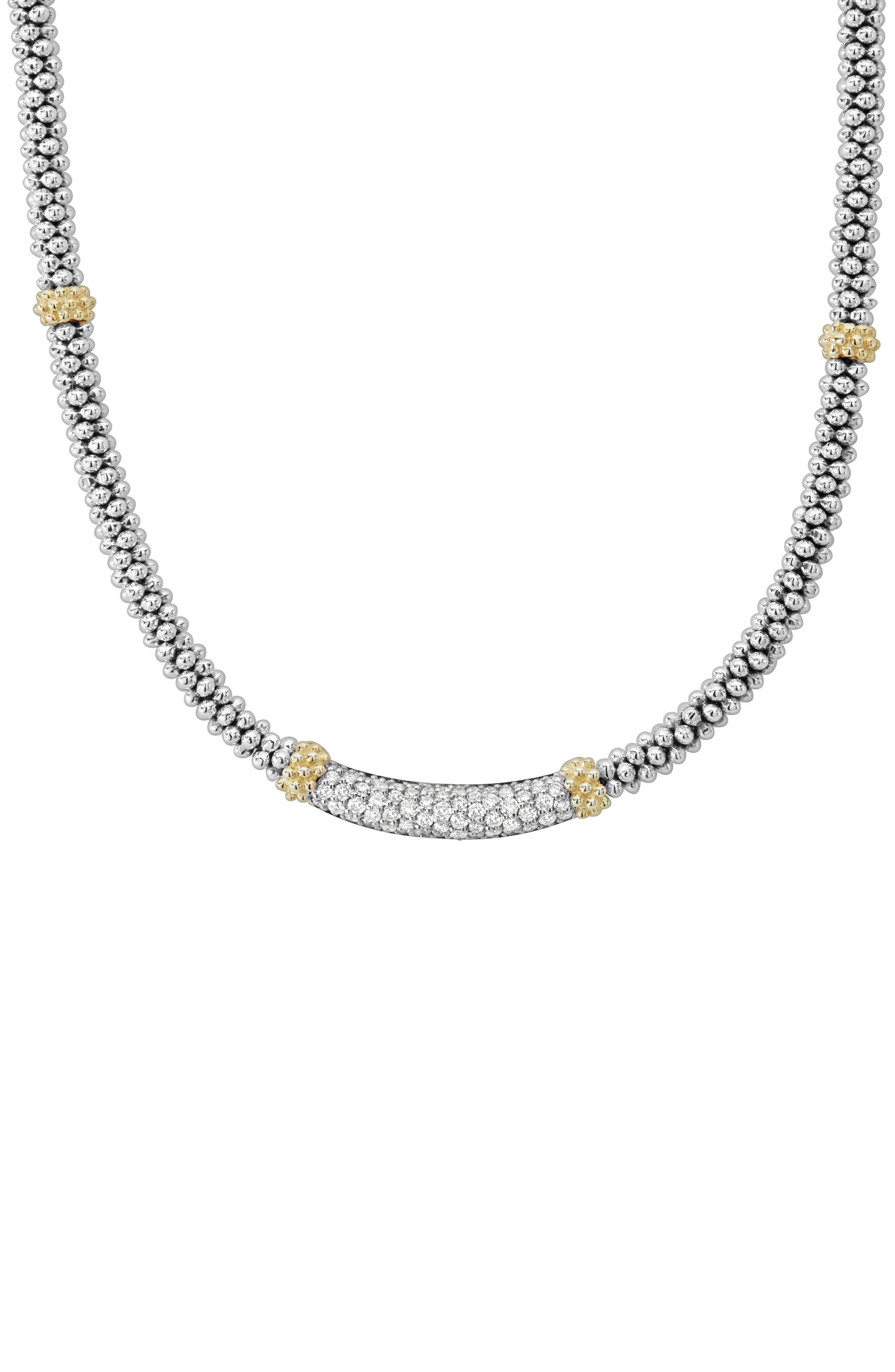 Lagos Lux Diamond Rope Necklace In Silver/diamond