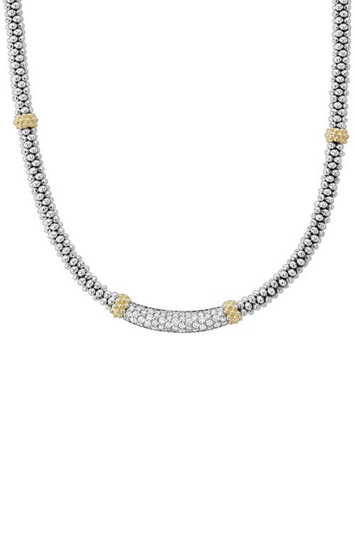 Shop Lagos Lux Diamond Rope Necklace In Silver/diamond