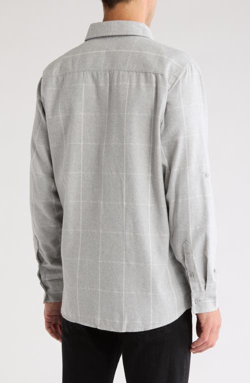 Burnside Plaid Flannel Shirt In Grey White