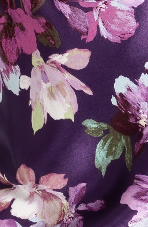 In Bloom By Jonquil Giovanna Lace Trim Short Satin Pajamas In Deep Purple