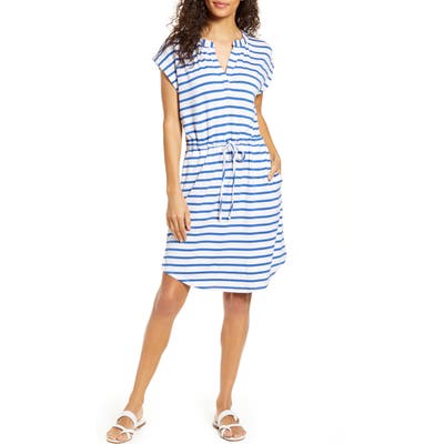 Gibson X Hi Sugarplum! Como Drawstring Jersey Dress, Blue