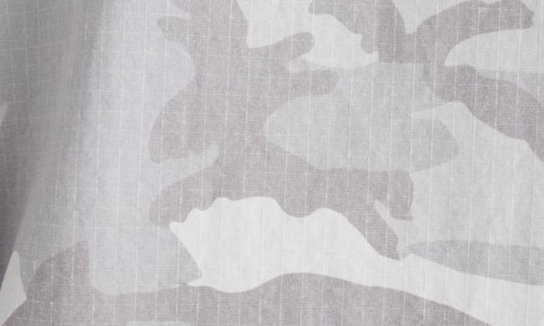 Shop Balenciaga Cargo Camo Cotton Canvas Button-up Shirt In Light Grey