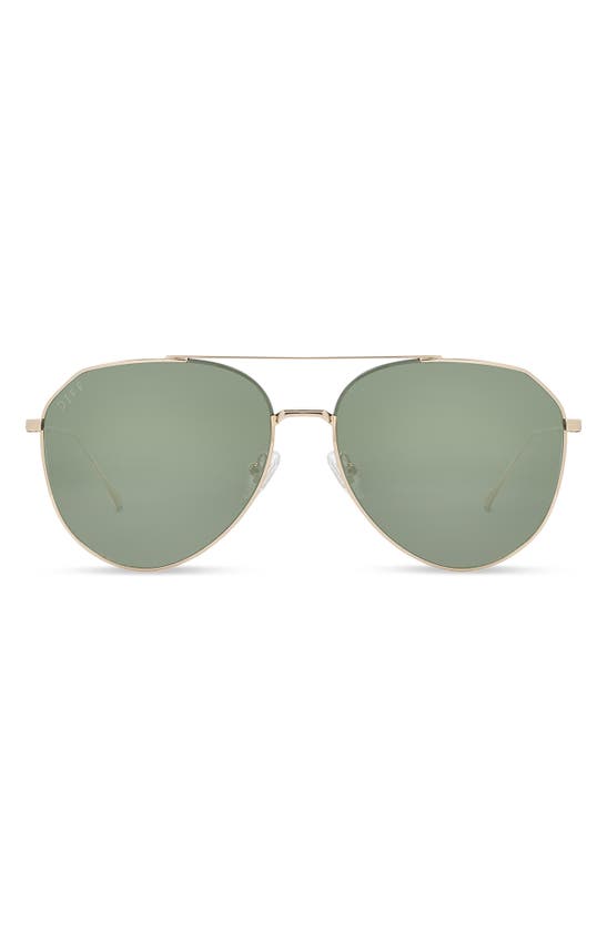 Diff Dash 61mm Aviator Sunglasses In Dash Gold / Green