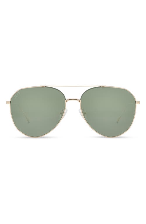 Shop Diff Dash 61mm Aviator Sunglasses In Dash Gold/green