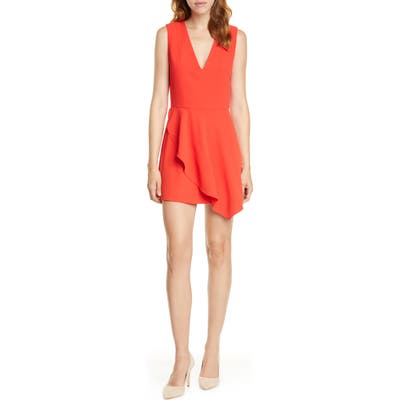 Alice + Olivia Callie Asymmetrical Minidress, Red