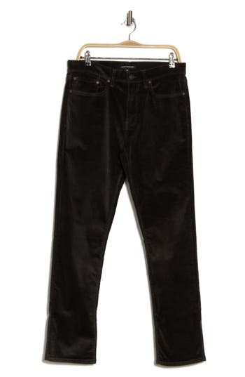 Lucky Brand 121 Slim Straight Corduroy Pants In Raven