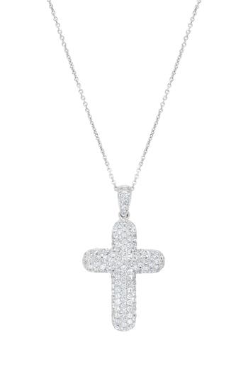 H.j. Namdar 14k Gold Diamond Cross Necklace In White Gold