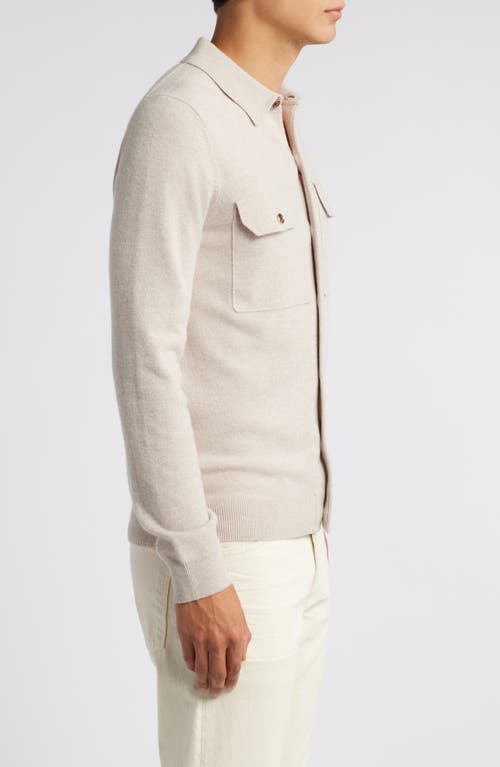 Shop Reiss Pisa Wool Knit Button-up Shirt In Oatmeal