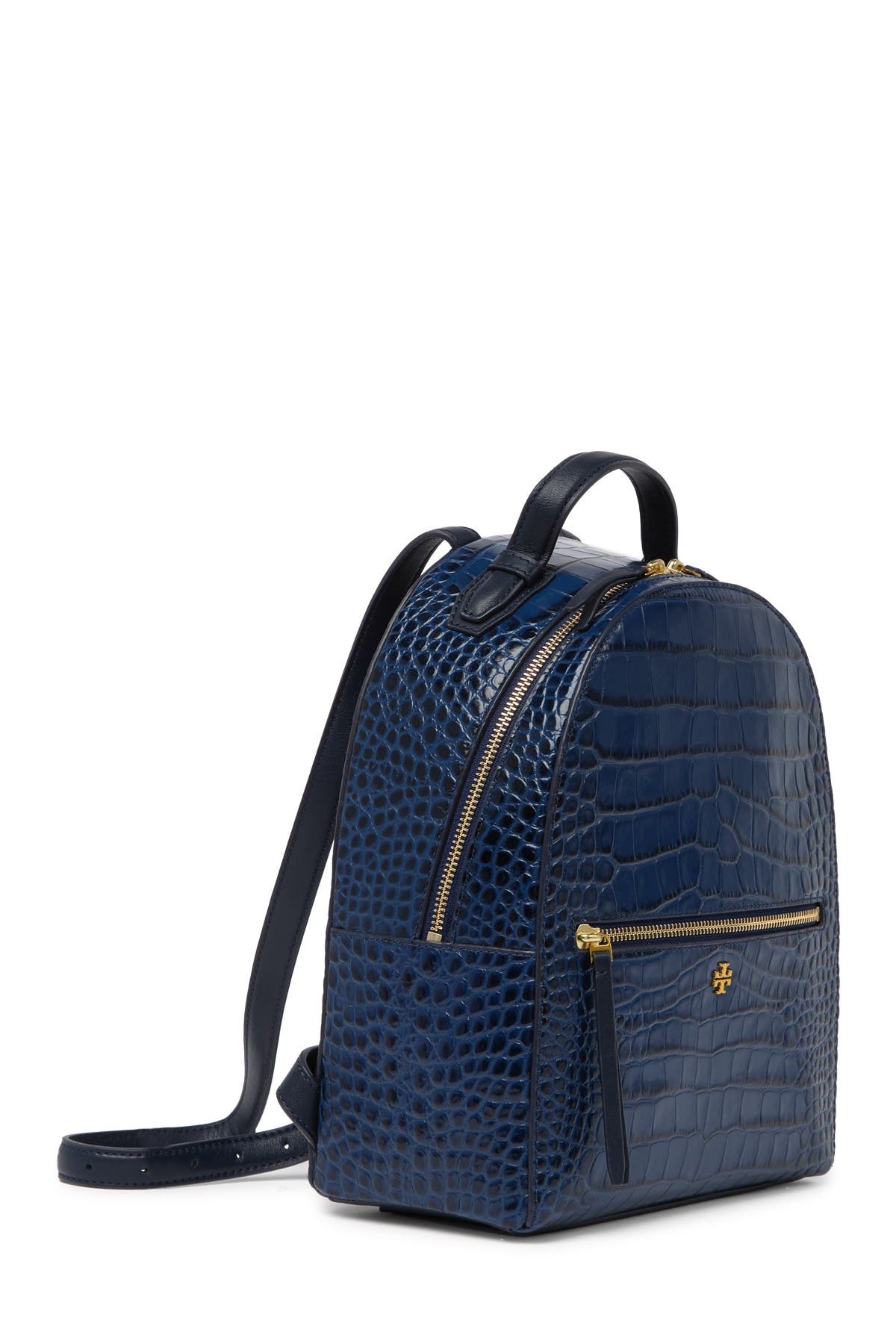 tory burch croc embossed backpack