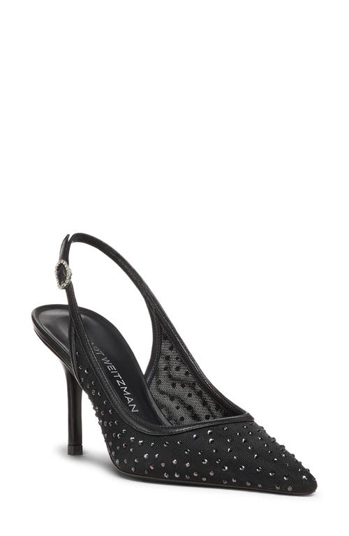 Shop Stuart Weitzman Emilia Mesh 85 Slingback Pump In Black