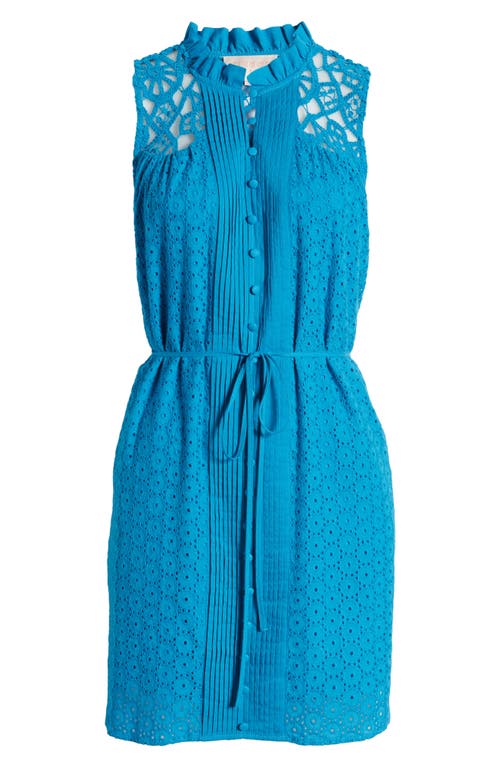 Shop Ciebon Sydnie Eyelet Embroidery Sleeveless Dress In Sea