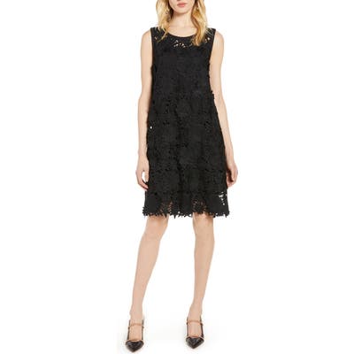 Halogen Lace Shift Dress, Black