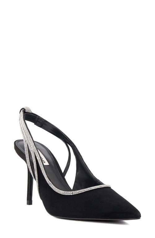 Cinematic Pointed Toe Slingback Pump in Black