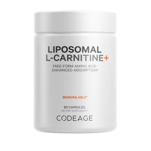 Codeage Liposomal L-Carnitine 500mg Supplement, 3-Month Supply, Free Form Amino Acid, Non-GMO, 90 ct in White at Nordstrom